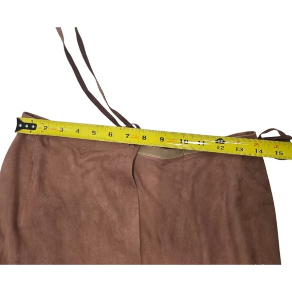 Char & SherDesigns Santa Fe USA Vintage Suede Wrap Around Skirt SZ 8